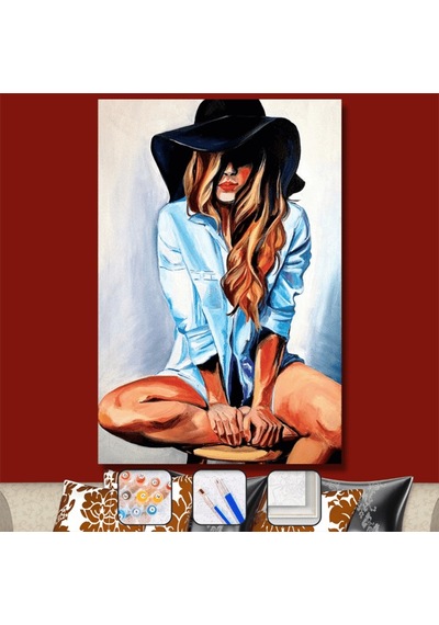 Sarışın Tutku Sayılarla Boyama Seti - Çerçeveli, 40x50cm