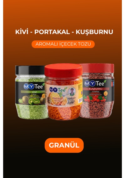 Mytee 3'lü Portakal - Kivi - Kuşburnu Aromalı Granül İçecek Tozu 3 X 250gr 750 G