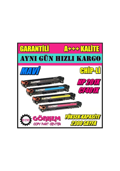 Hp Cf401X (Cf201X) Toner Mavi M274N-M252Dw-M252N-M277Dw-M277N
