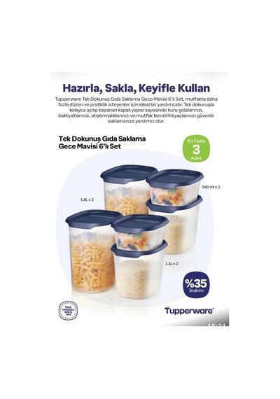 Tek Dokunuş Set 6 Parça Beyaz