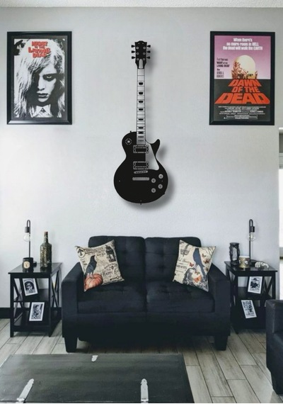 Elektro Gitar Metal Duvar Dekoru Gibson Les Paul Duvar Dekoru