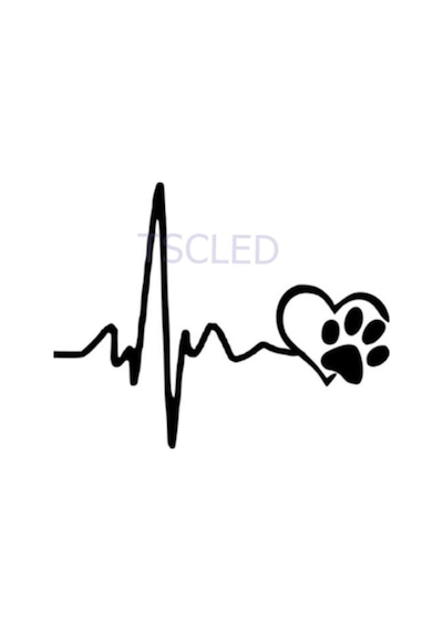 Kedi Köpek Kalp Sevgi Sticker Yapıştırması