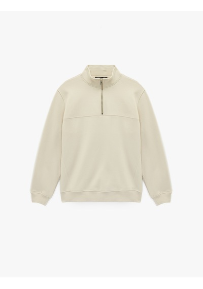 Koton Regular Fit Dikiş Detaylı Uzun Kollu Yarım Fermuarlı Sweatshirt Ekru 6sam70045mk Ekru Koton Regular Fit Dikiş Detaylı Uzun Kollu Yarım Fermuarlı Sweatshirt Ekru 6sam70045mk Ekru