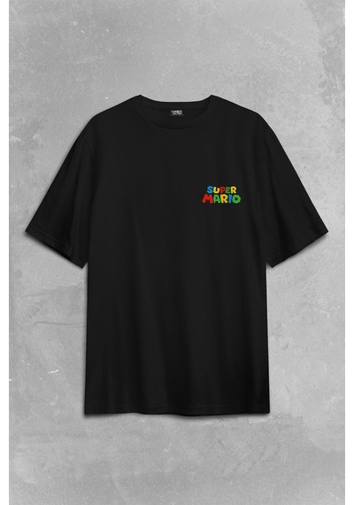 Super Mario Party Star Rush Sırt Ön Baskılı Oversize Tişört Unisex T-shirt 001