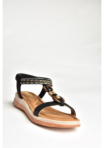 Fox Shoes U258616809 Siyah Kadın Sandalet Siyah-suni Deri Siyah