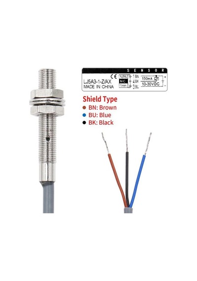 LJ5A3-1-Z/AX 6-36V 1mm NPN NC Endüktif Mesafe Sensörü