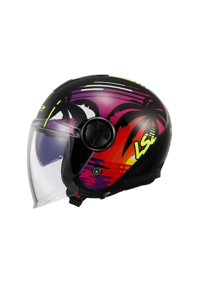 Ls2 Classy Palm Güneş Vizörlü Kask Sarı - Parlak Siyah