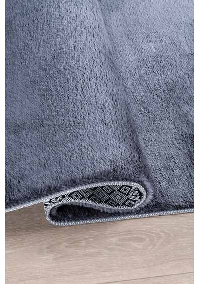 Vl Comfort Peluş Halı Gri Overloklu Antrasit