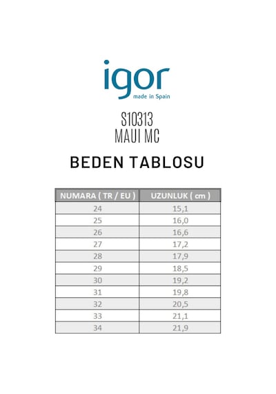 Igor Maui MC Çocuk Okyanus Mavisi Sandalet S10313-225 Okyanus Mavisi Igor Maui MC Çocuk Okyanus Mavisi Sandalet S10313-225 Okyanus Mavisi