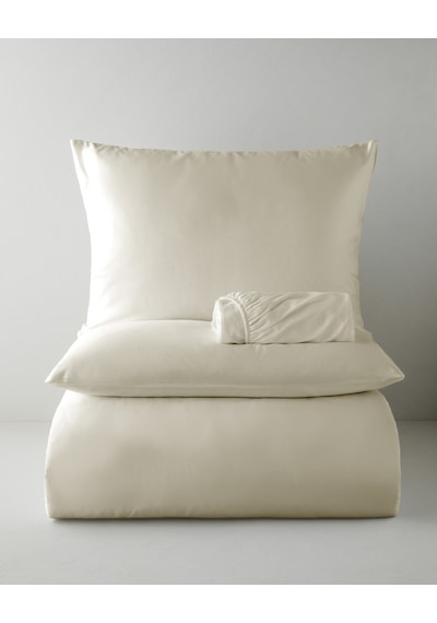 Micell Lyocell Saten Çift Kişilik Çarşaflı Nevresim Takımı 200x220 Cm Fildişi