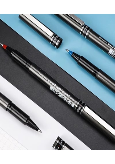 Mavi Pilot Kalem Ub-155 Micro Deluxe 3 Adet Uniball Pilot Kalem 0.5 Mm Roller Uçlu Pilot Kalem İnce Uçlu Likit Mürekkep Mavi