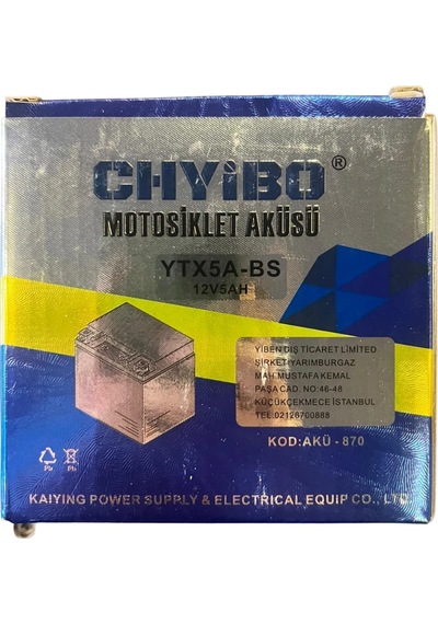 Chyibo Ytx5a-bs 12v 5ah Motosiklet Aküsü 1 Koli 10 Adet 113 69 107