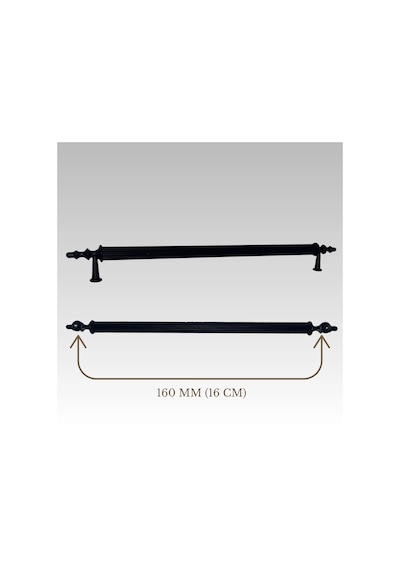 Klipso Mat Siyah 160 Mm Metal Lüks Çekmece Dolap Mobilya Kulpları 10 Adet Siyah