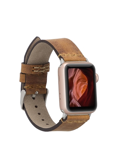 Apple Watch Uyumlu Deri Kordon 38-40-41mm G19-ba7 Taba