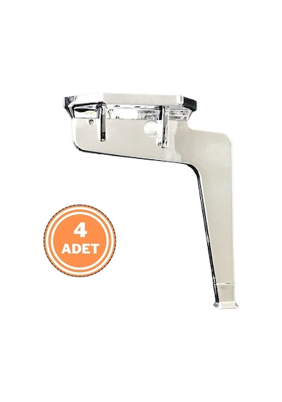 4 Adet Kaz Lüks Mobilya Koltuk Ayağı Metal Krom 17 Cm