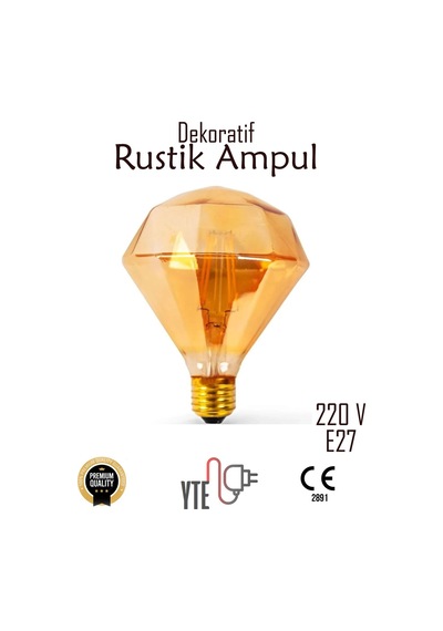 Vintage Filament Rustik E27 220v 2200k Prizmatik Edison Ampul 4w