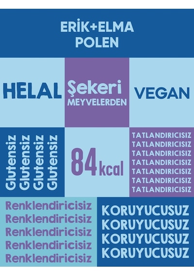 Mixmey Bee Polen Erik Meyve Barı 12 Adet | Atıştırmalıklar – Glutensiz, Koruyucusuz 25 gr X 12 Adet Mixmey Bee Polen Erik Meyve Barı 12 Adet | Atıştırmalıklar – Glutensiz, Koruyucusuz 25 gr X 12 Adet