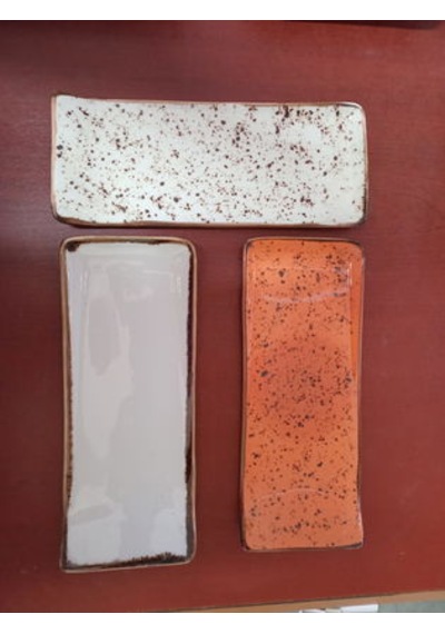 Konak Züccaciye Dikdörtgen Sunumluk 22x9 Cm Reaktiv Ucu Kalkık Çok Renkli