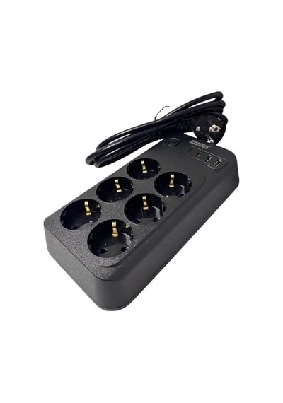 Showmax Serisi Sh-3046 Termal Akım Korumalı Priz 2 Mt 6 Priz + 2 Usb + 2 Type-c 6 Lı 2xusb 2xtype C Çıkışlı