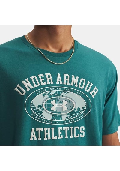 Under Armour Heavyweight Wordmark Erkek Yeşil Tişört