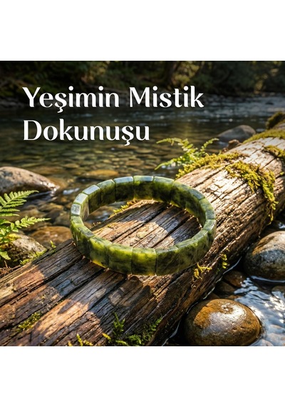 Kanada Yeşimi Bileklik Dikdörtgen Kesim Yeşil