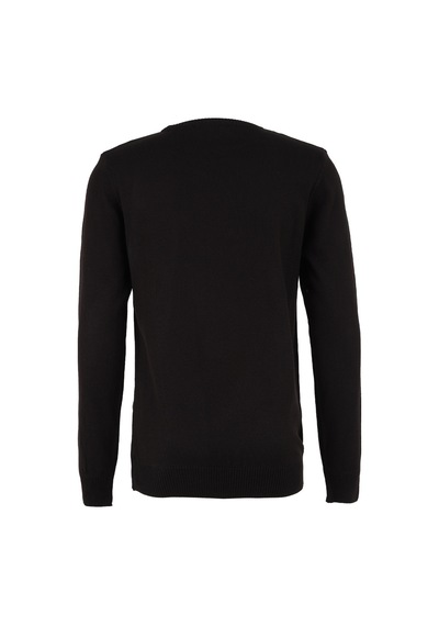 Limon Siyah Erkek Bisiklet Basic Düz Kazak L4wm-kzk9508