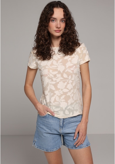Colin's Colins Slim Fit Kadın Ekru Kısa Kol Tişört Cl1079922 Q1.v1 Ecr