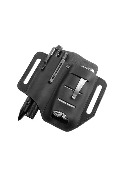 Dachuang Pu Deri Çok Satırlı Tutucu Essential Organizatör Kemeri Çantası Kalem Depolama Çantası Açık Black