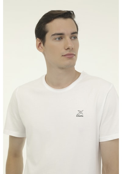 Kinetix M-Sn234 Bsc Raw Edge 3Fx Beyaz Erkek Kısa Kol T-Shirt 000000000101349453