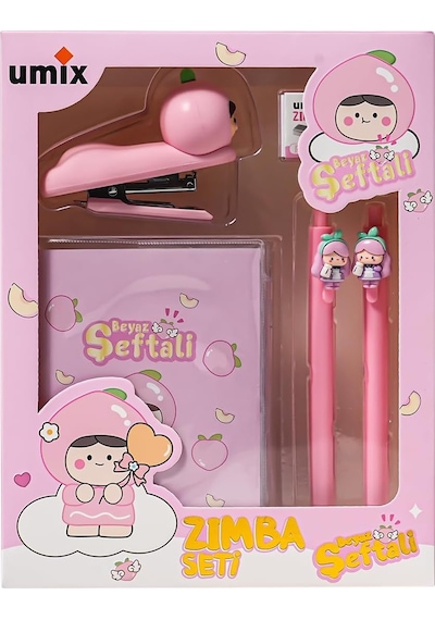 Beyaz Şeftali Kırtasiye Seti