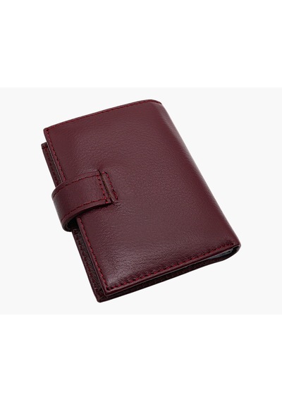 Westpolo Hakiki Deri Kağıt Para Ve Bol Şeffaf Kart Bölmeli Patlı Unisex Kartlık - Bordo Bordo