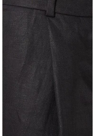 12storeez Keten Rahat Kesim Pantolon, Modern Klasik Tapered Tasarım Siyah