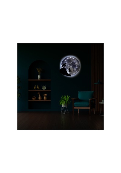 Kişiselleştirilebilir Led Işıklı Epoksi Cam Katmanlı Tablo Sierra Dolunay Gri - 738176759 Gri