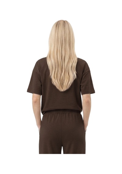 Cottonhıll Premium - Sway Collection Kahverengi Modal Bisiklet Yaka Tişört