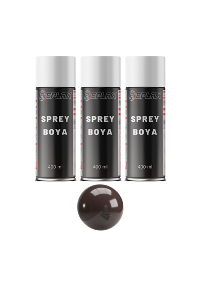 3 Adet Ral 8017 Çikolata Kahverengi Sprey Boya 400 Ml.