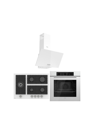 Ferre Flowart Bl Modüler Serisi 3'lü Beyaz  QBL62CB-BL136-D087 Ankastre Set