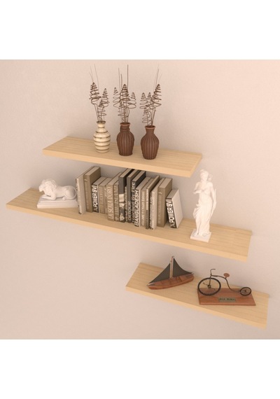 Rafkestir 3 Lü Raf Set ( 90 - 50 - 40 ) Akçaağaç ( Mat )