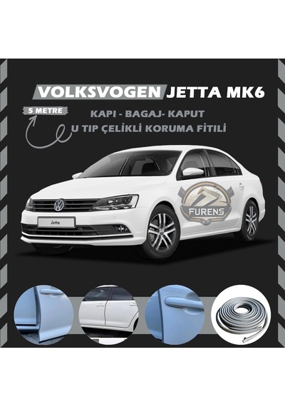 Volksvogen Jetta Mk6 Oto Araç Kapı Koruma Fitili 5metre Parlak Gri Renk