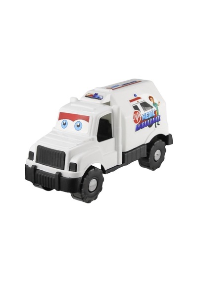 Ambulans Ekip Arabası - Plastik 27cm - Ks-781 Lisinya Beyaz
