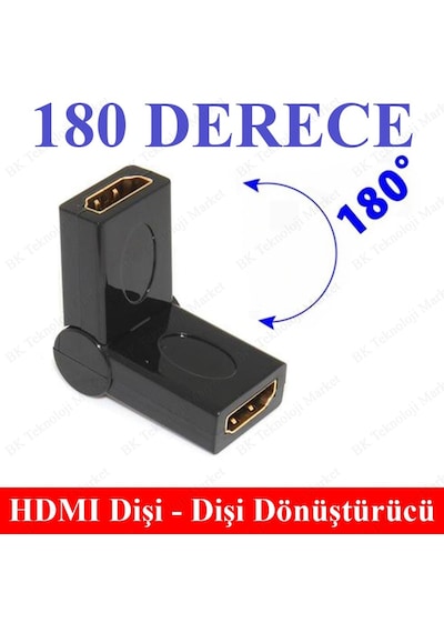 180 Derece Ayarlanabilir Hdmı Dişi-Dişi Adaptör