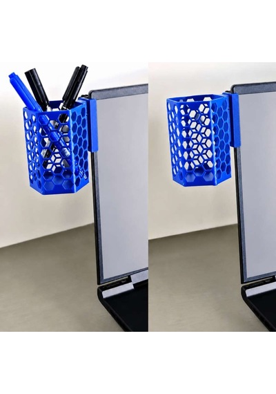 3d Baskı Monitor Kalemlik - Petek Desenli Laptop Kenar Altıgen Kalemlik-mavi Diğer