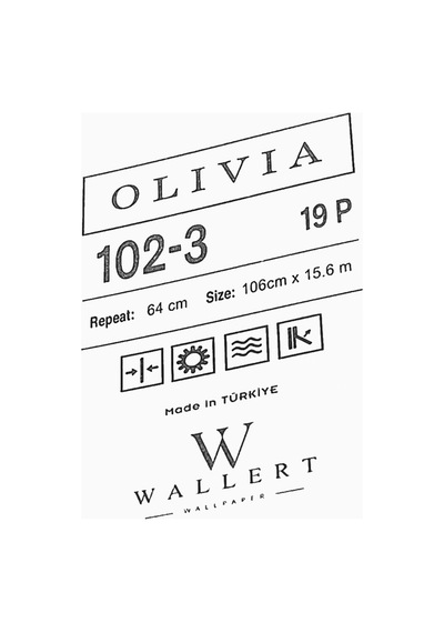 Modern Vinil Duvar Kağıdı 102-3 Wallert Olivia, Vizon, Kağıt Taban Taban + Vinil Kaplama - 16.5 M² Gri