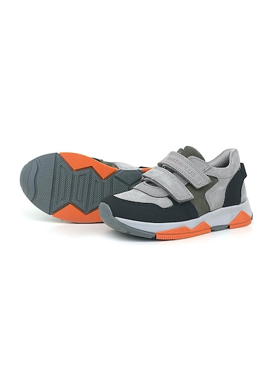 Rakerplus Hakiki Deri Gri Siyah Çocuk Sneakers Spor Ayakkabı Gri