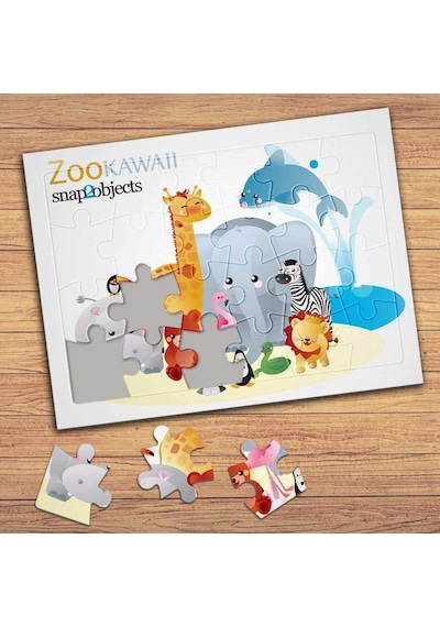 Hayvanat Bahçesi - Zoo Çocuklara Özel Puzzle Yapboz Tablo-33948