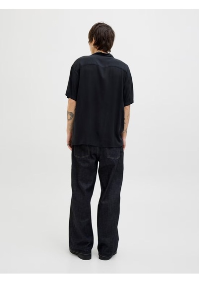 Jack&jones Jack & Jones Jjejeff Solıd Resort Shırt S/s Sn Erkek Siyah Gömlek