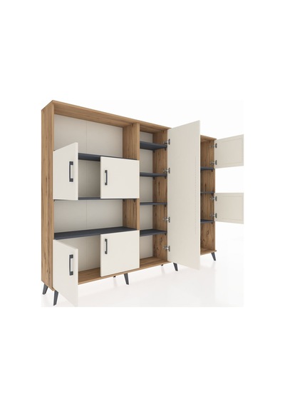 Arges Dolap 10 Raflı 9 Kapaklı 220x30x163 Çam-aytaşı/antrasit Çam-aytaşı/antrasit Arges Dolap 10 Raflı 9 Kapaklı 220x30x163 Çam-aytaşı/antrasit Çam-aytaşı/antrasit