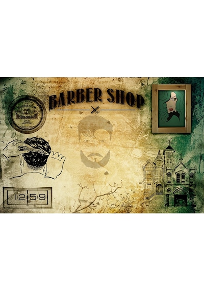 Kuaför - Berber Salonu İçin Özel Tasarım Duvar Kağıdı (397456730)