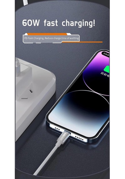 Apple Watch İle Uyumlu 60w Pd Şarj Aleti Örgü Çoklu Şarj Kablosu 3in1 İphone İle Uyumlu 15 Ve Üstü
