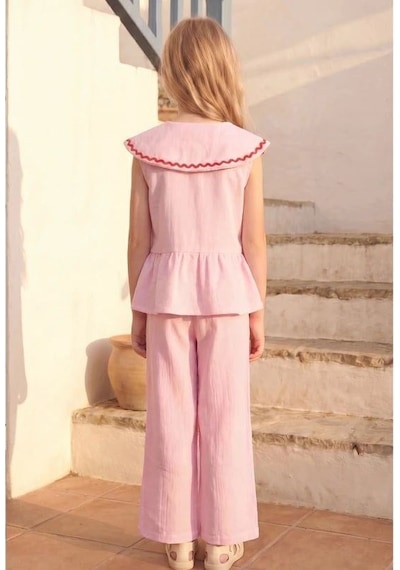Magu Kız Çocuk Pembe Kalp Pantolon Takım