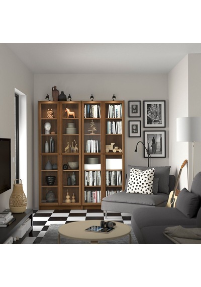Cam Kapaklı Kitaplık, Kahverengi Ceviz Görünüm, 160x202 Cm, 4 Kapaklı Abanoz Cam Kapaklı Kitaplık, Kahverengi Ceviz Görünüm, 160x202 Cm, 4 Kapaklı Abanoz